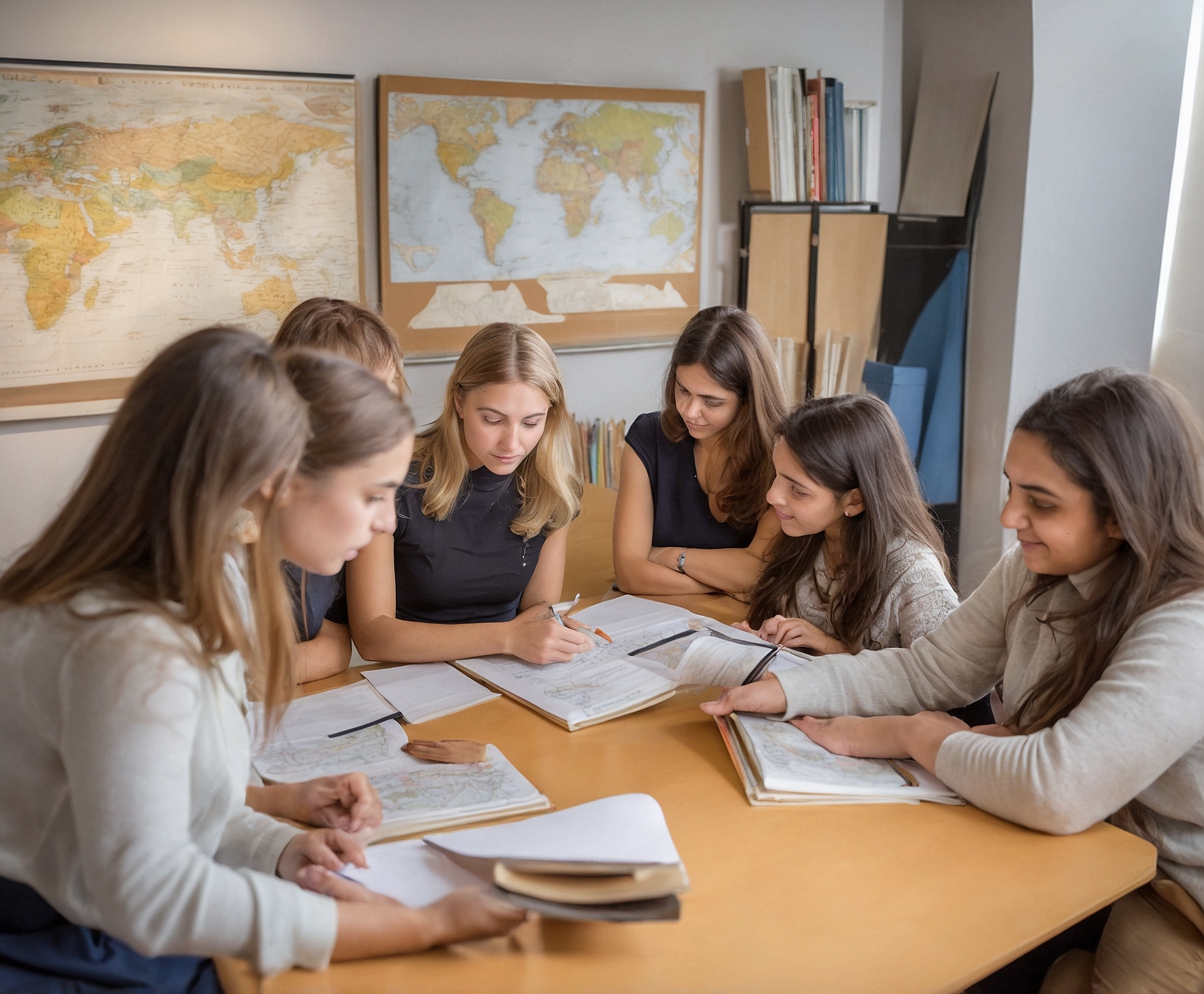 Estudiantes en clase de inglés